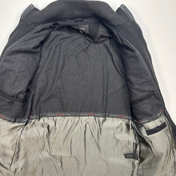 EMANUEL EMANUEL UNGARO Black Wool Coat with Sweater Lining Size Medium - Picture 6 of 9